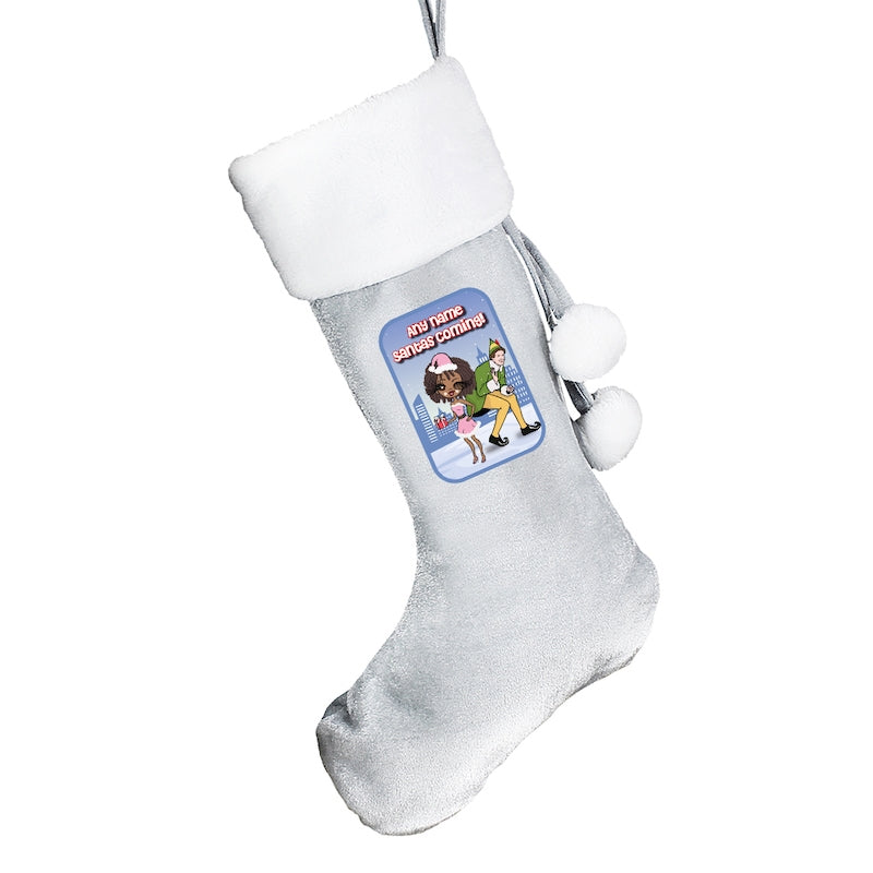 ClaireaBella Personalised Santa's Coming Christmas Stocking - Image 6