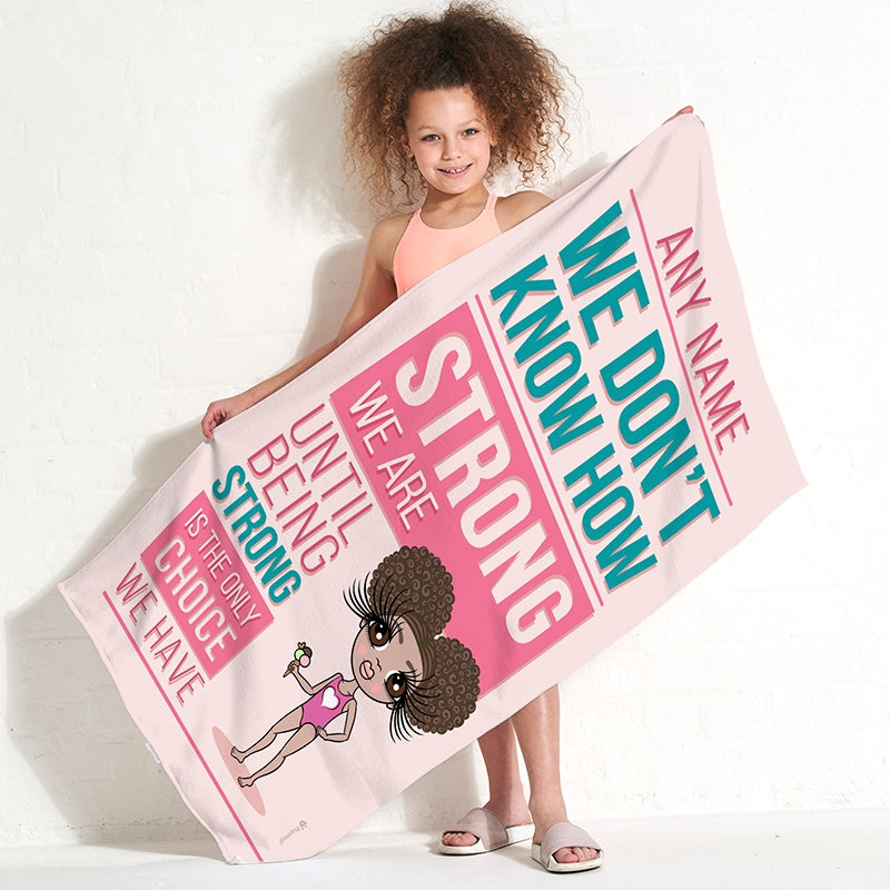 ClaireaBella Girls Personalised How Strong Beach Towel - Image 1