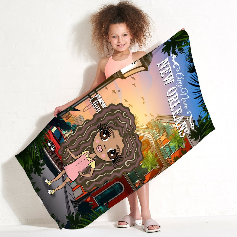 ClaireaBella Girls Personalised New Orleans Beach Towel - Image 4
