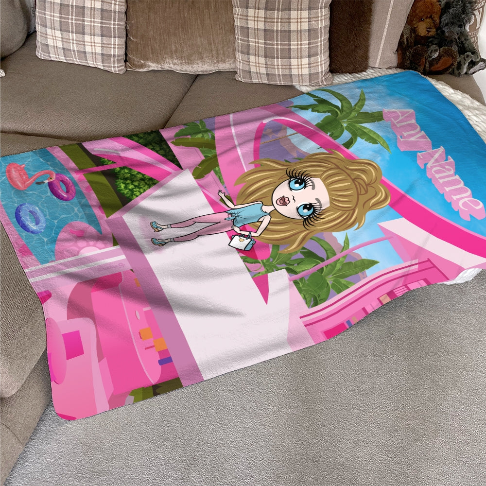 ClaireaBella Girls Personalised Pink Palace Fleece Blanket - Image 2