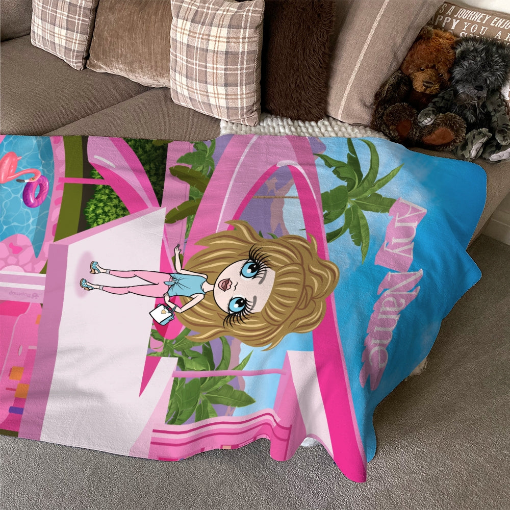ClaireaBella Girls Personalised Pink Palace Fleece Blanket - Image 6
