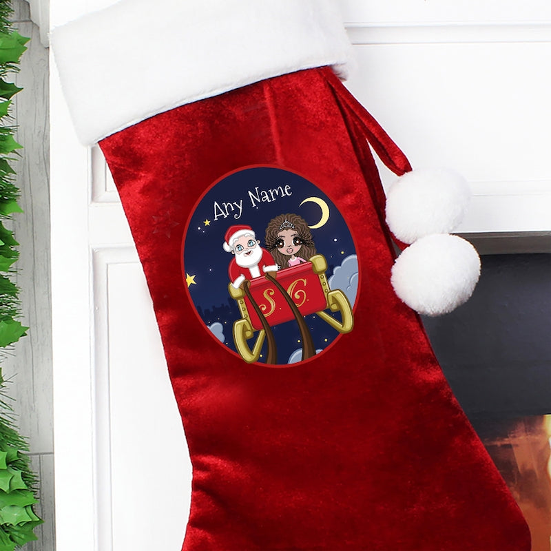 ClaireaBella Girls Personalised Santa's Sleigh Christmas Stocking - Image 3