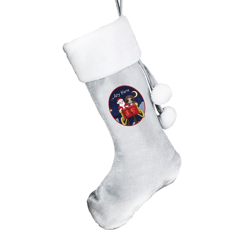 ClaireaBella Girls Personalised Santa's Sleigh Christmas Stocking - Image 6