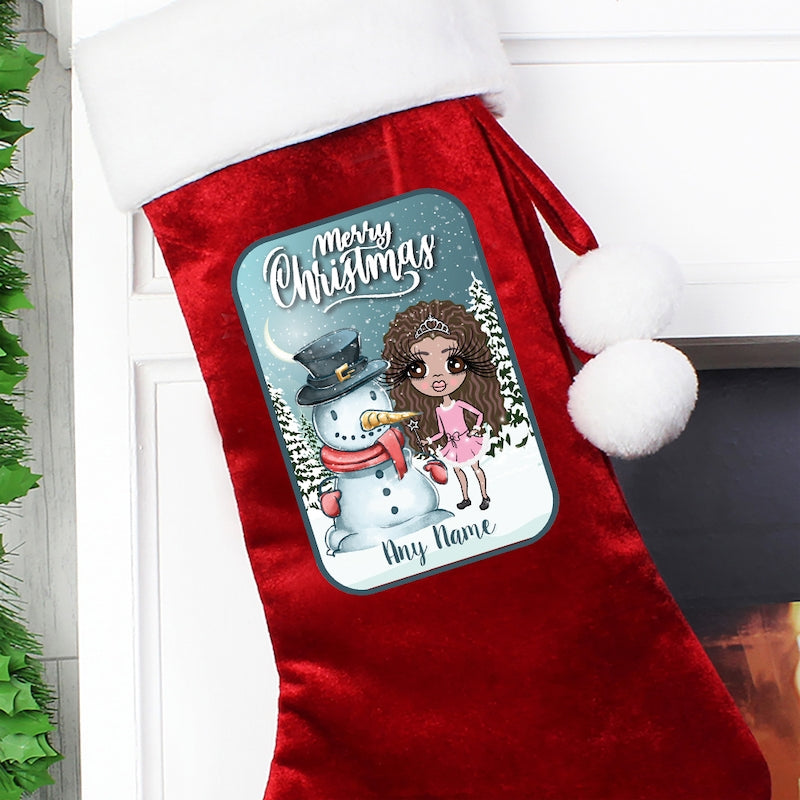 ClaireaBella Girls Personalised Snowman Christmas Stocking - Image 2