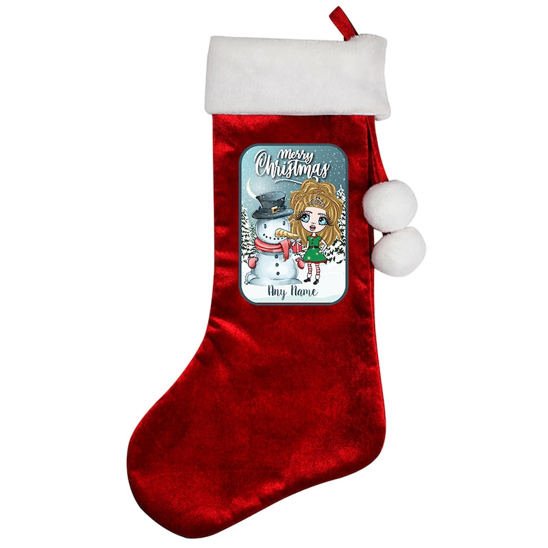ClaireaBella Girls Personalised Snowman Christmas Stocking - Image 3