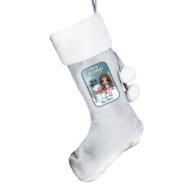ClaireaBella Girls Personalised Snowman Christmas Stocking - Image 7