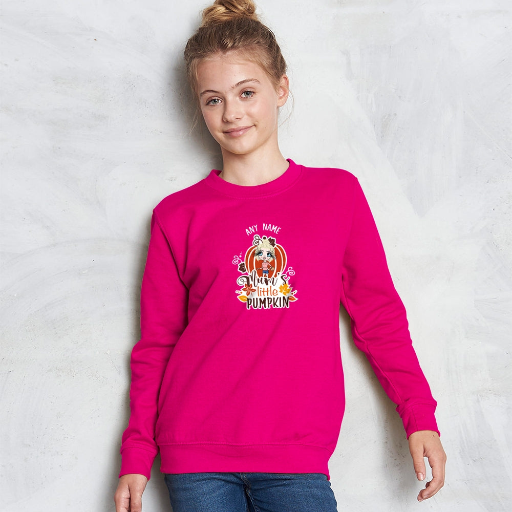 ClaireaBella Girls Personalised Mum's Little Pumpkin Sweatshirt - Image 1