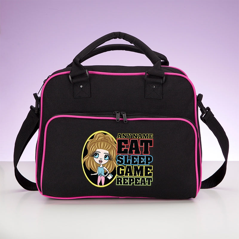 ClaireaBella Girls Eat Sleep Game Repeat Travel Bag - Image 1