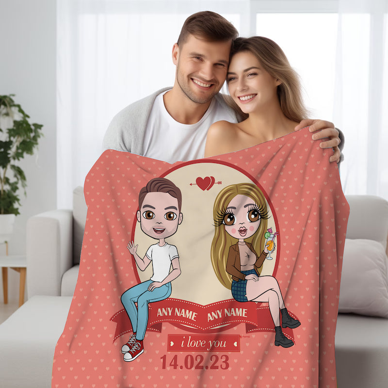 Multi Character Couples Special Date Fleece Blanket