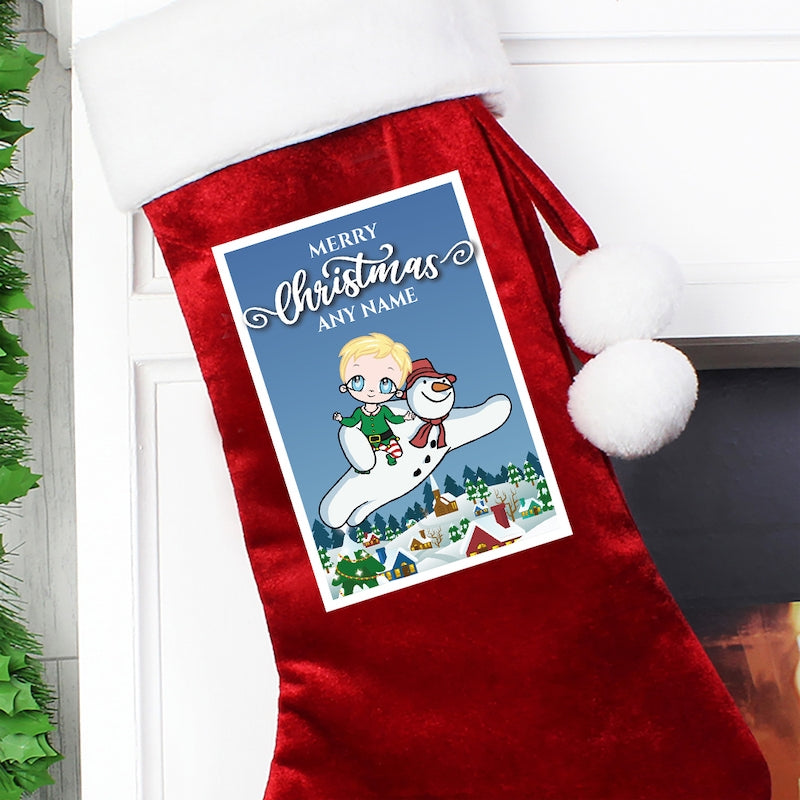 Early Years Personalised Flying Snowman Christmas Stocking - Image 4