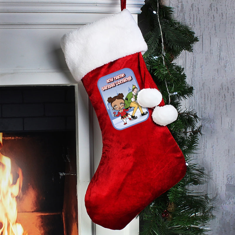 Early Years Personalised Santa's Coming Christmas Stocking - Image 5
