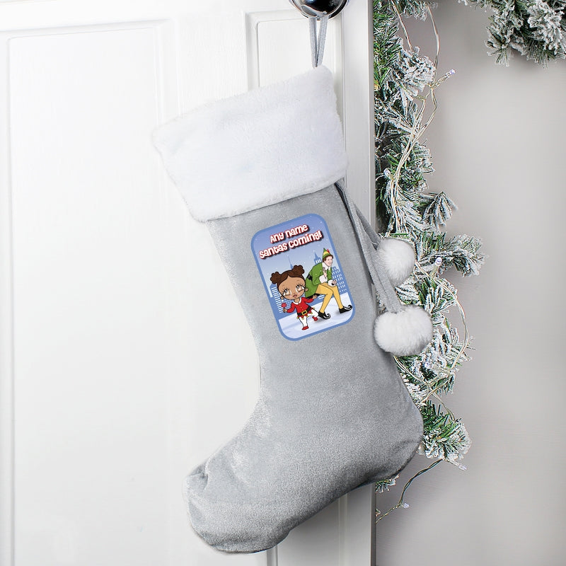 Early Years Personalised Santa's Coming Christmas Stocking - Image 6