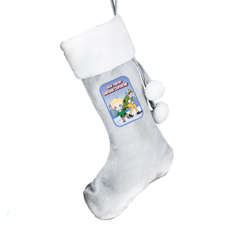 Early Years Personalised Santa's Coming Christmas Stocking - Image 7