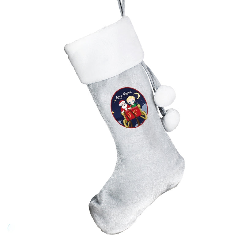 Early Years Personalised Santa's Sleigh Christmas Stocking - Image 6