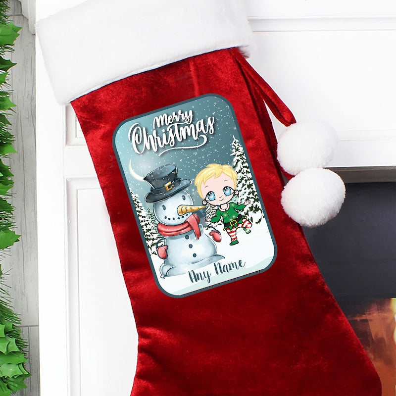 Early Years Personalised Snowman Christmas Stocking - Image 2