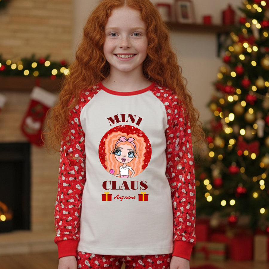 ClaireaBella Girls Personalised Mini Claus Pyjamas
