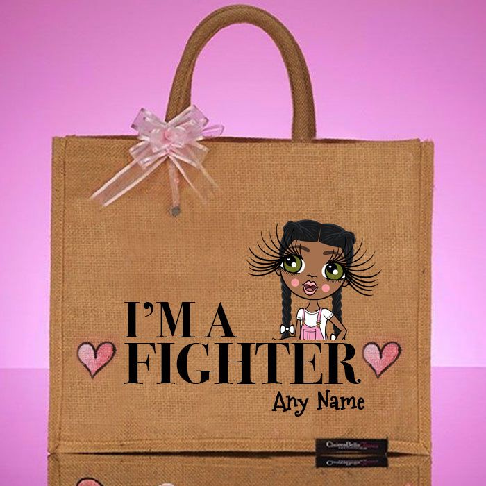 ClaireaBella Girls Personalised Fighter Large Jute Bag