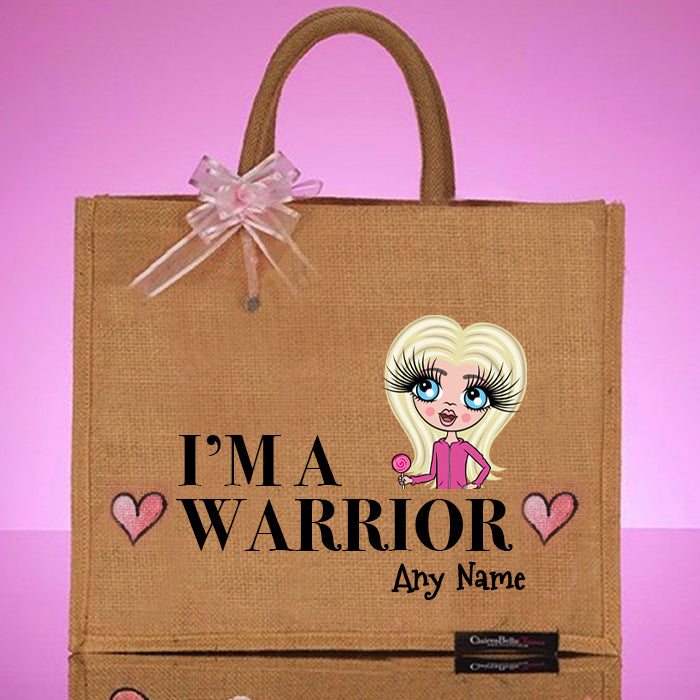 ClaireaBella Girls Personalised Warrior Large Jute Bag