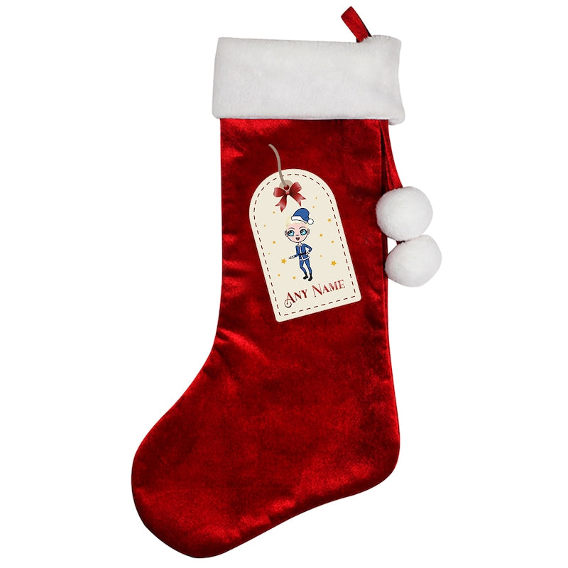 Jnr Boys Personalised Label Christmas Stocking - Image 3