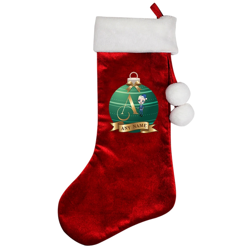 Jnr Boys Personalised Large Initial Christmas Stocking - Image 2