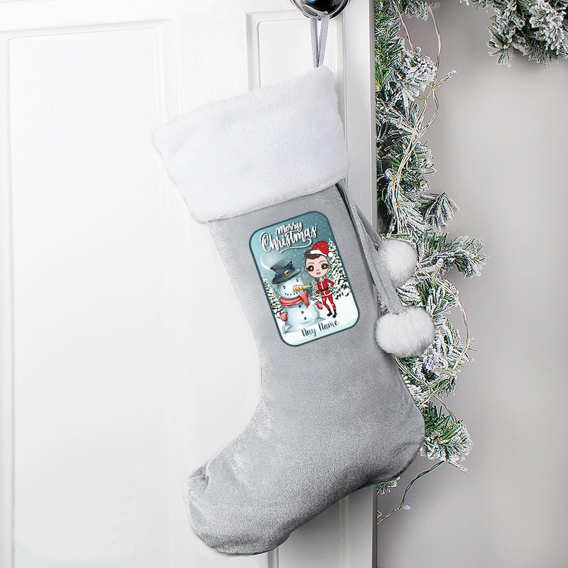 Jnr Boys Personalised Snowman Christmas Stocking - Image 4