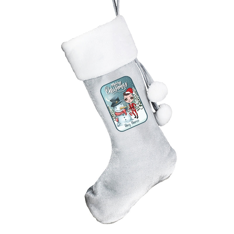 Jnr Boys Personalised Snowman Christmas Stocking - Image 6