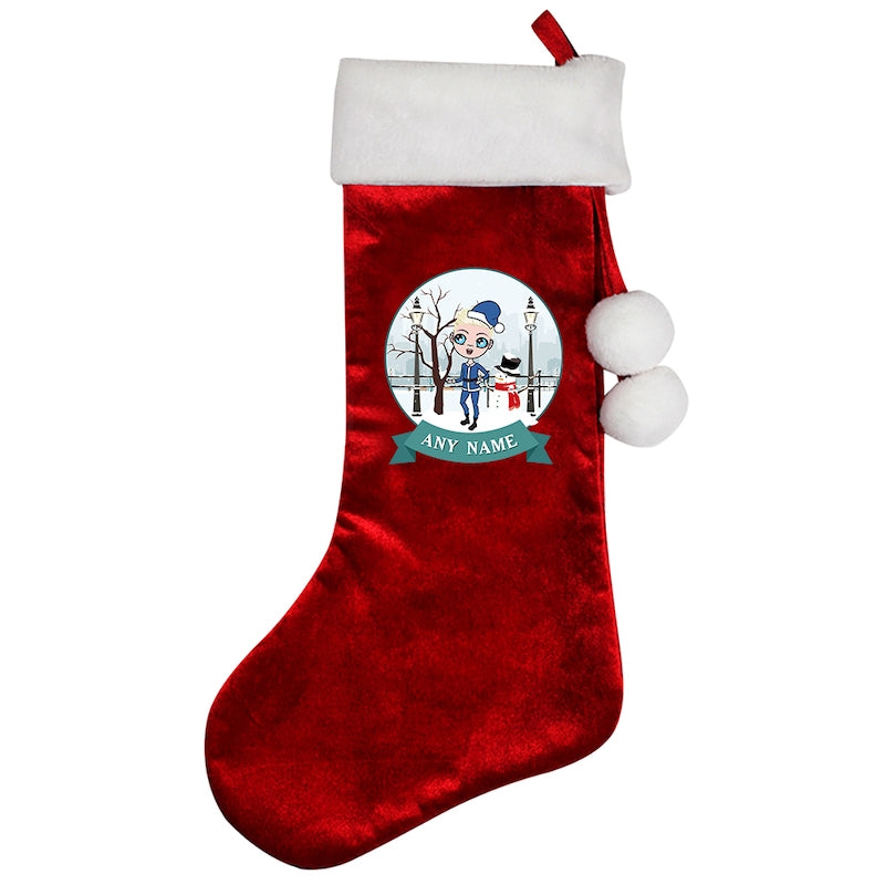 Jnr Boys Personalised Winter Wonderland Christmas Stocking - Image 2