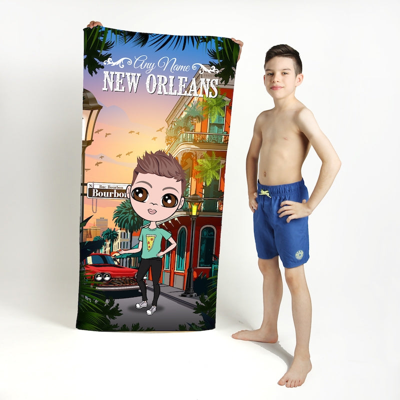 Jnr Boys Personalised New Orleans Beach Towel - Image 2
