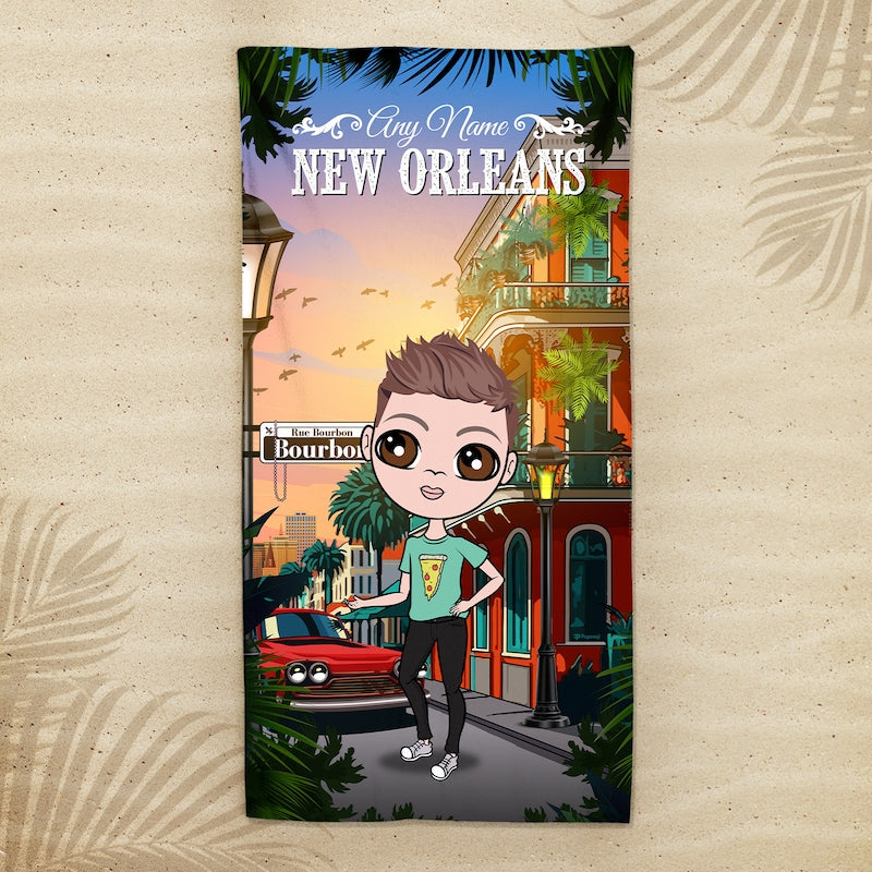 Jnr Boys Personalised New Orleans Beach Towel - Image 1