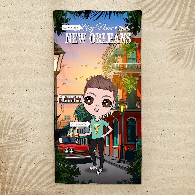 Jnr Boys Personalised New Orleans Beach Towel - Image 4