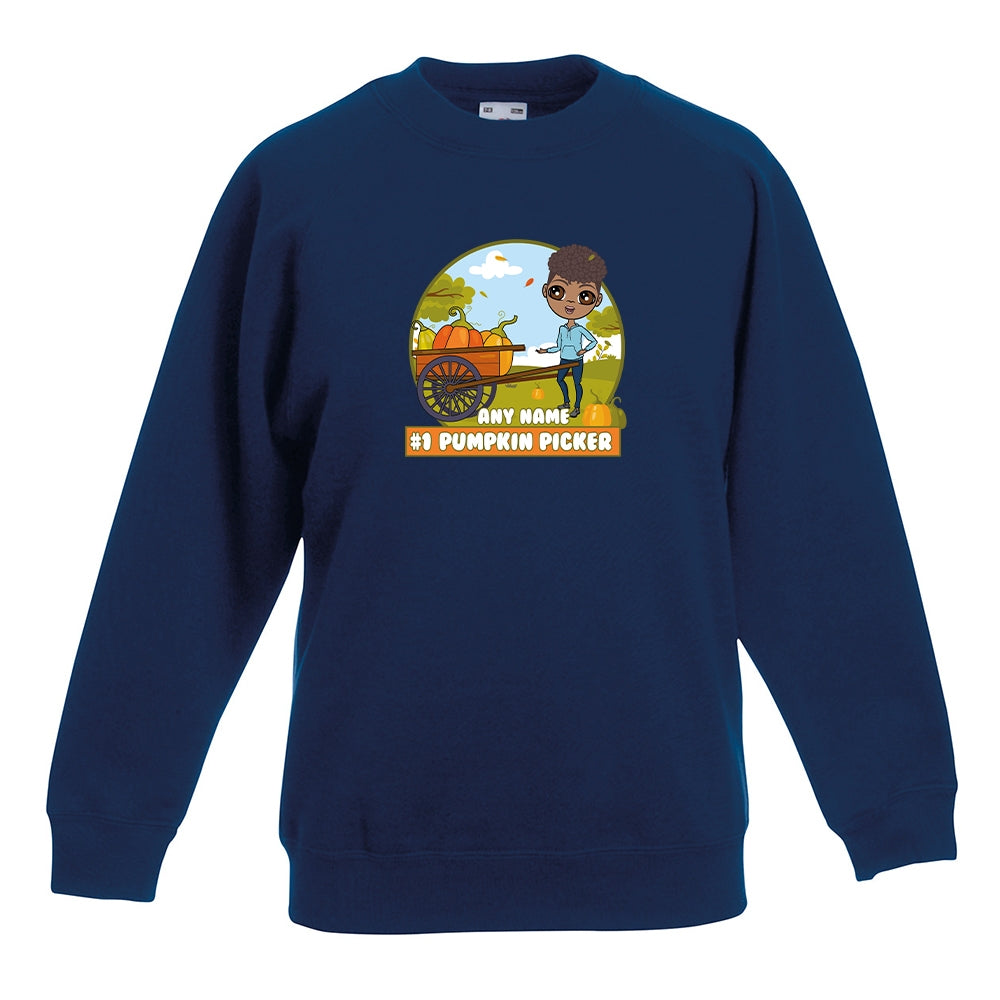 Jnr Boys Personalised #1 Pumpkin Picker Sweatshirt - Image 3