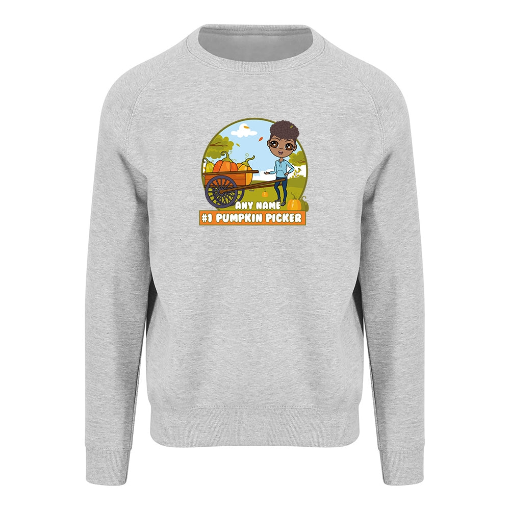 Jnr Boys Personalised #1 Pumpkin Picker Sweatshirt - Image 2