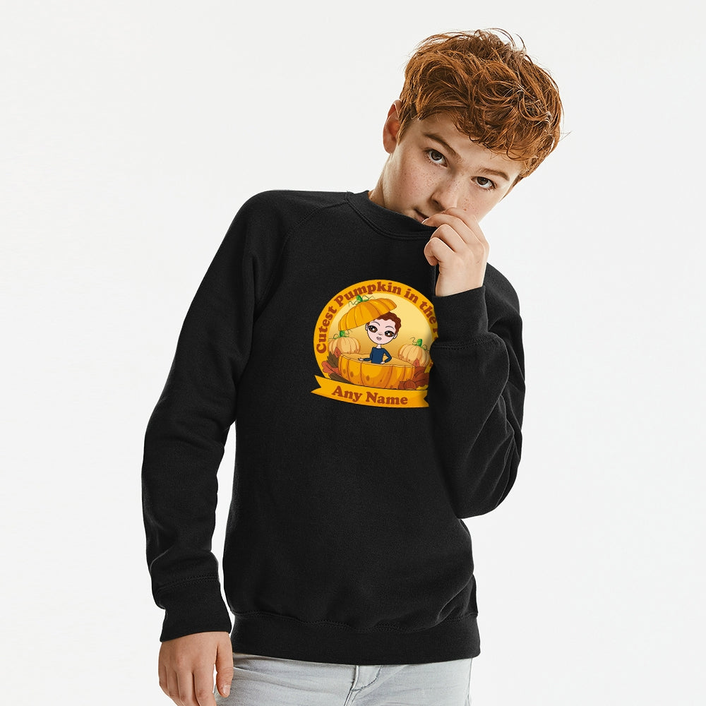 Jnr Boys Personalised Cutest Pumpkin Sweatshirt - Image 4