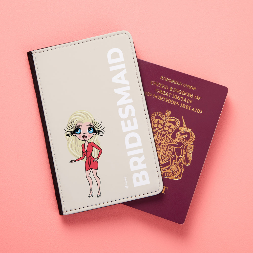 ClaireaBella Bold Bridesmaid Beige Passport Cover