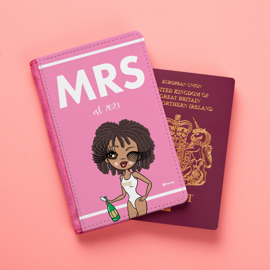 ClaireaBella Bold Matching Mrs Pink Stripe Passport Cover
