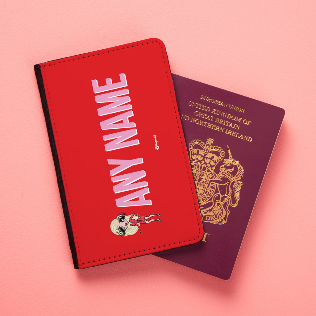 ClaireaBella Red Bold Name Passport Cover