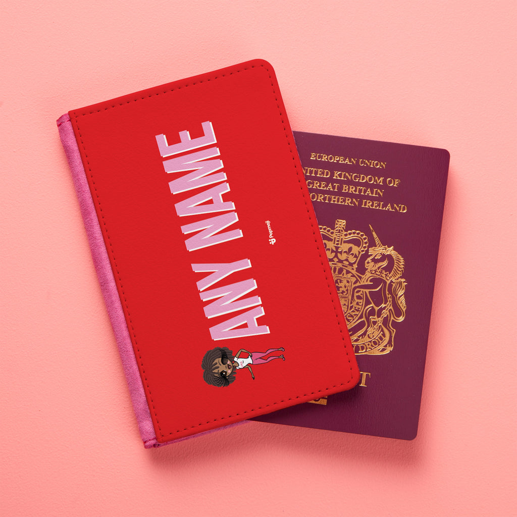ClaireaBella Red Bold Name Passport Cover