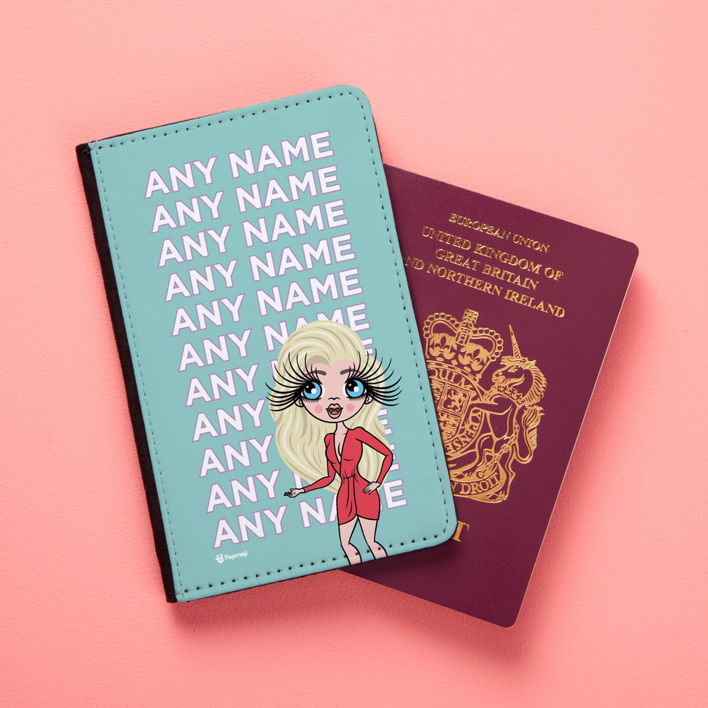 ClaireaBella Turquoise Multiple Name Passport Cover