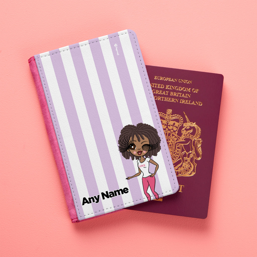 ClaireaBella Personalised Lilac Stripe Passport Cover