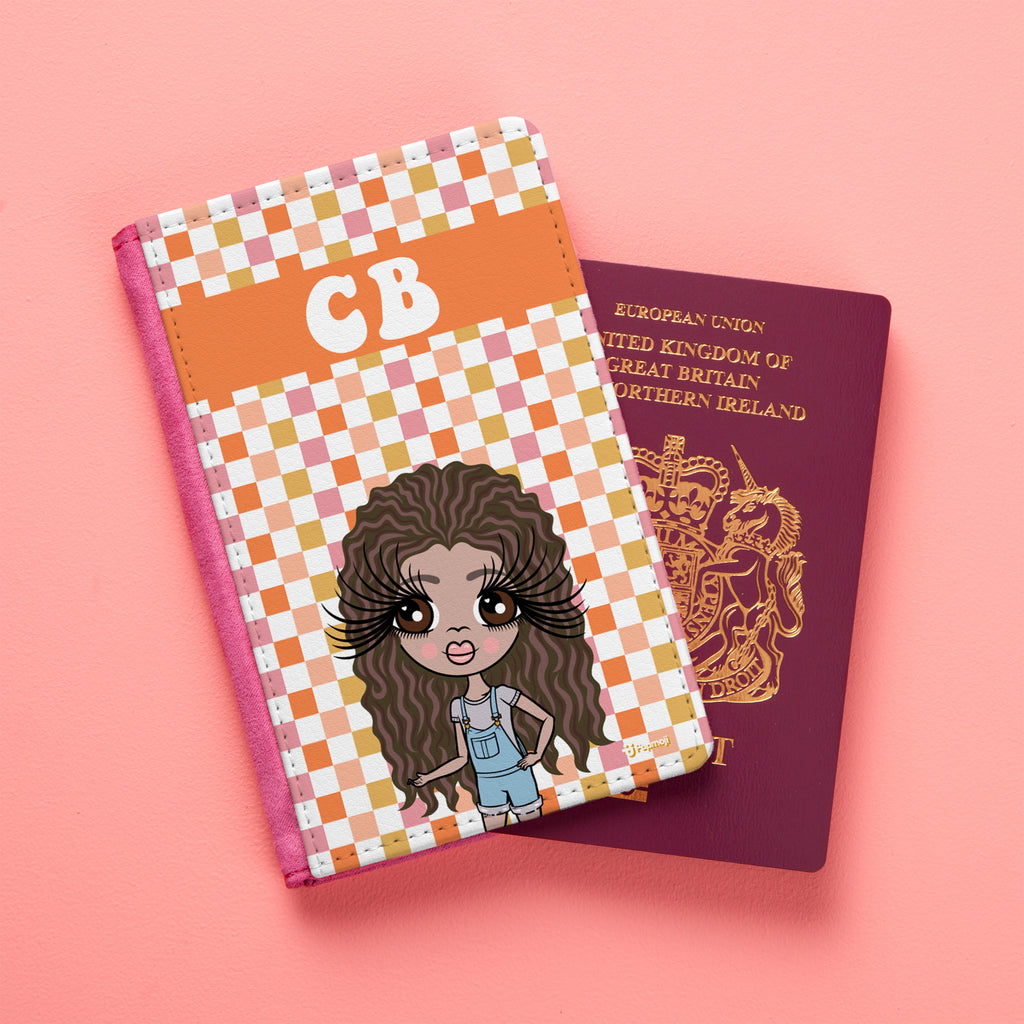 ClaireaBella Girls Personalised Checkered Passport Cover