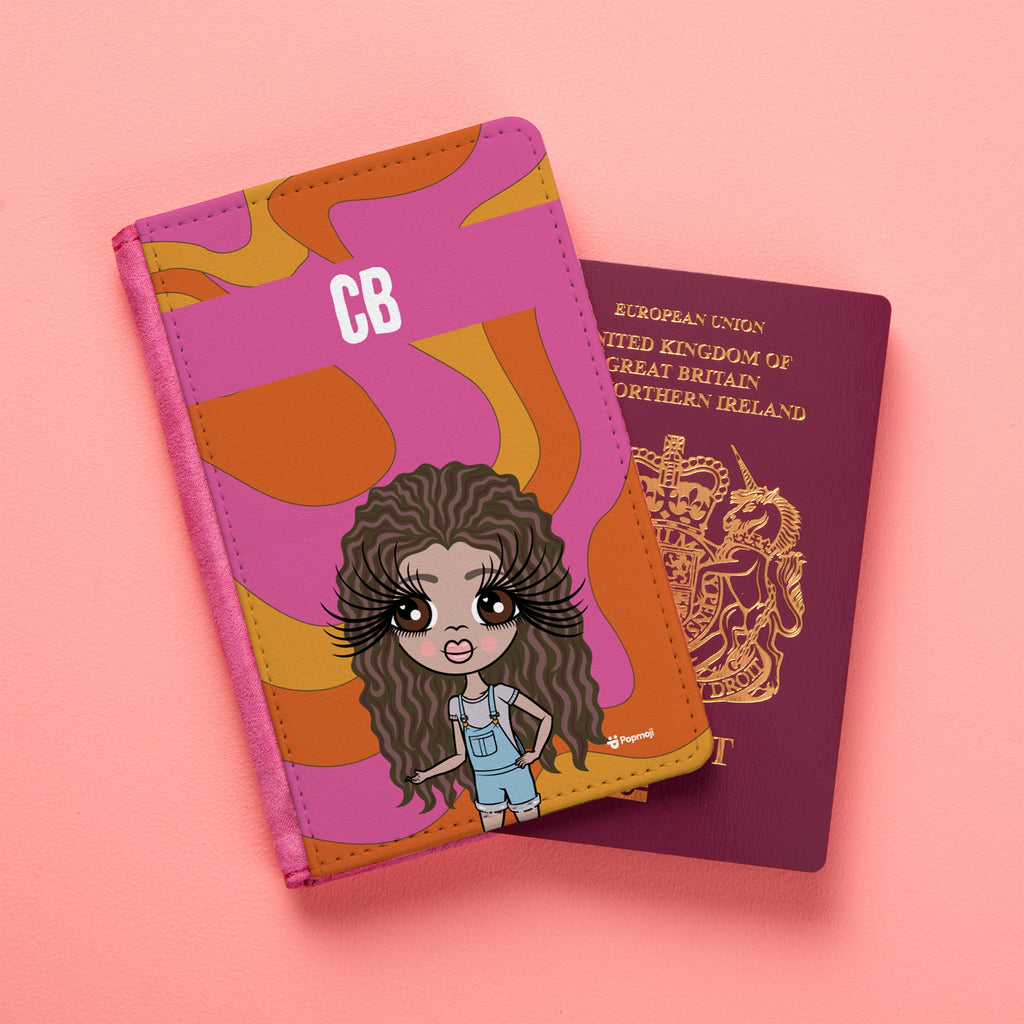 ClaireaBella Girls Personalised Swirl Passport Cover