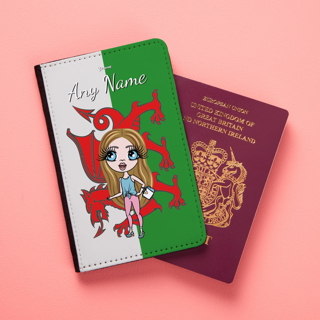 ClaireaBella Girls Welsh Flag Passport Cover