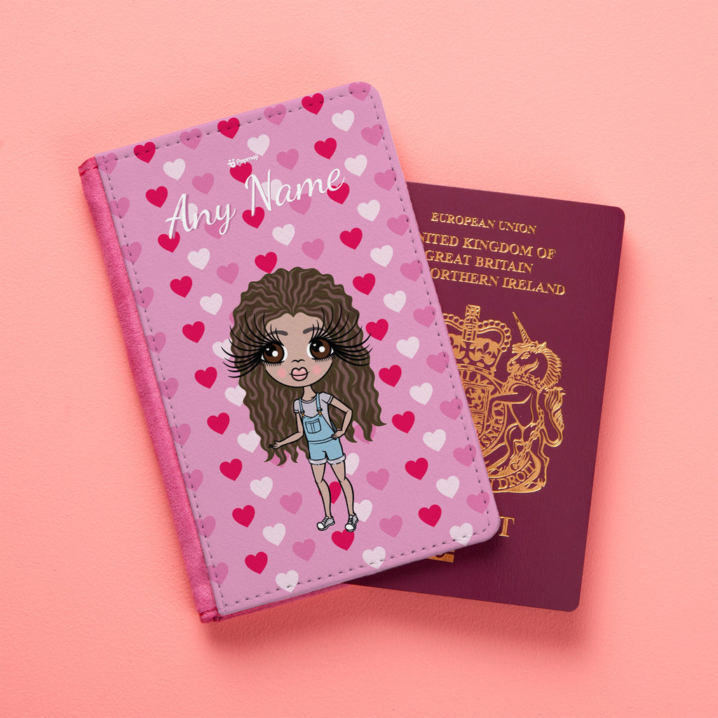 ClaireaBella Girls Hearts Print Passport Cover