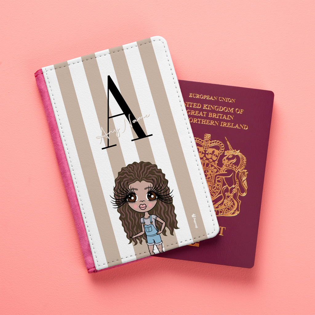 ClaireaBella Girls The LUX Collection Initial Stripe Passport Cover