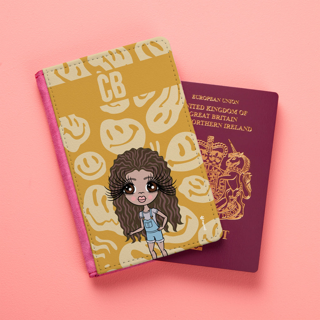 ClaireaBella Girls Personalised Repeat Smile Passport Cover