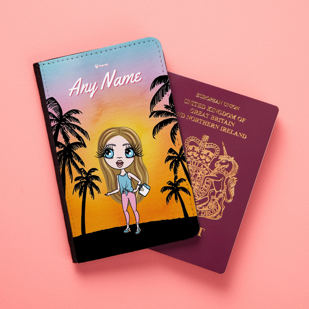 ClaireaBella Girls Tropical Sunset Passport Cover