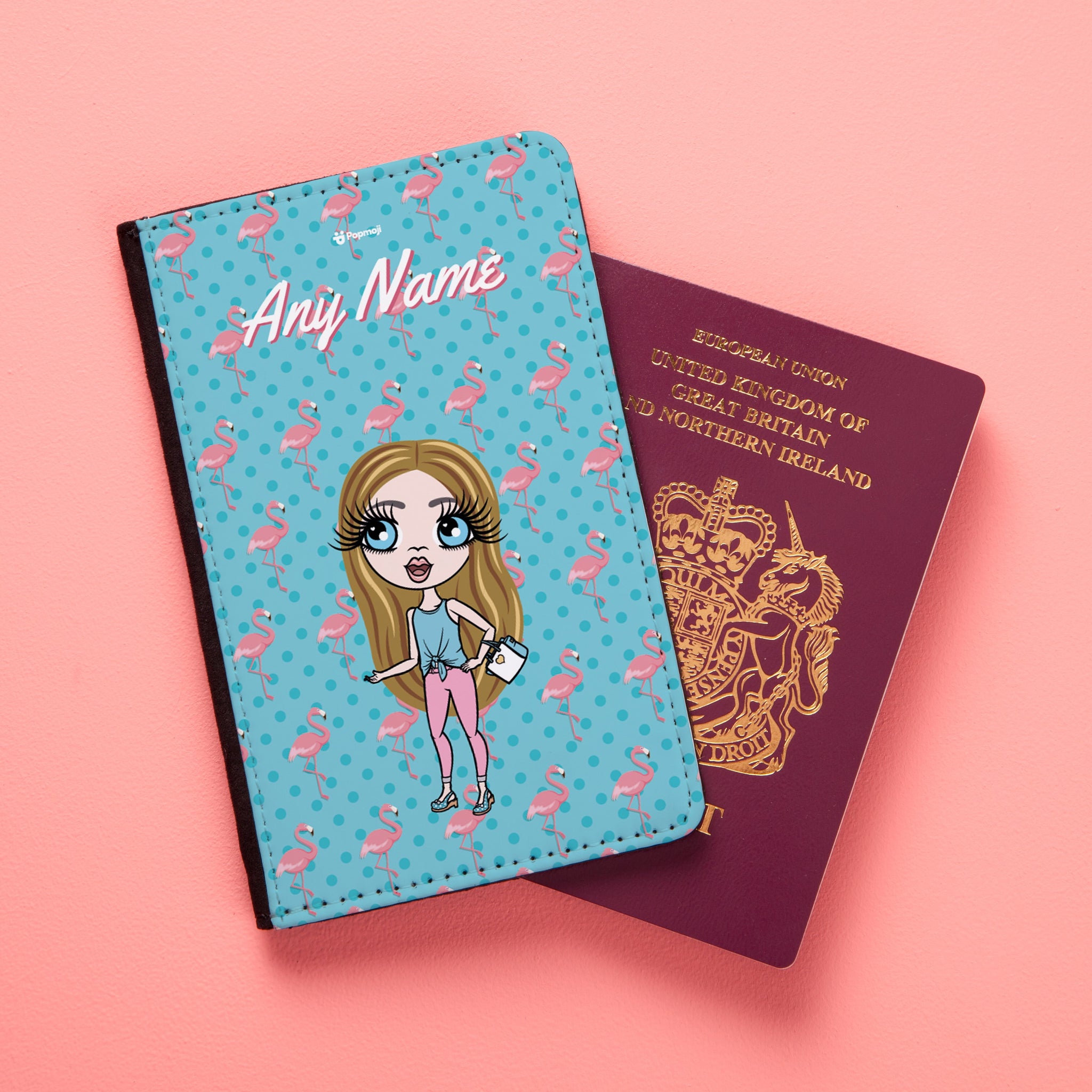 ClaireaBella Girls Flamingo Print Passport Cover – Toxic Fox