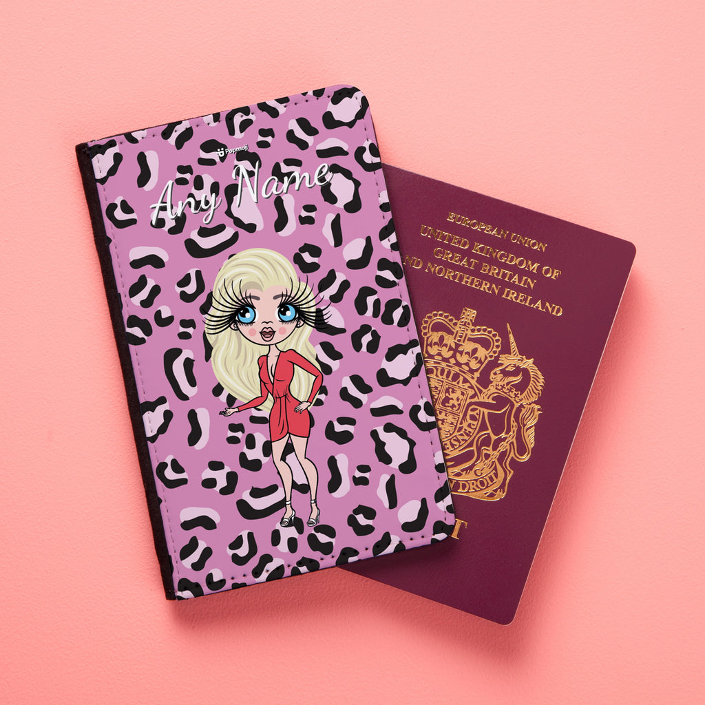 ClaireaBella Girls Lilac Leopard Passport Cover