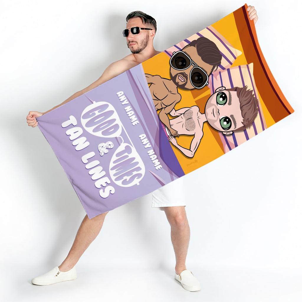 Multi Character Good Times And Tan Lines Beach Towel