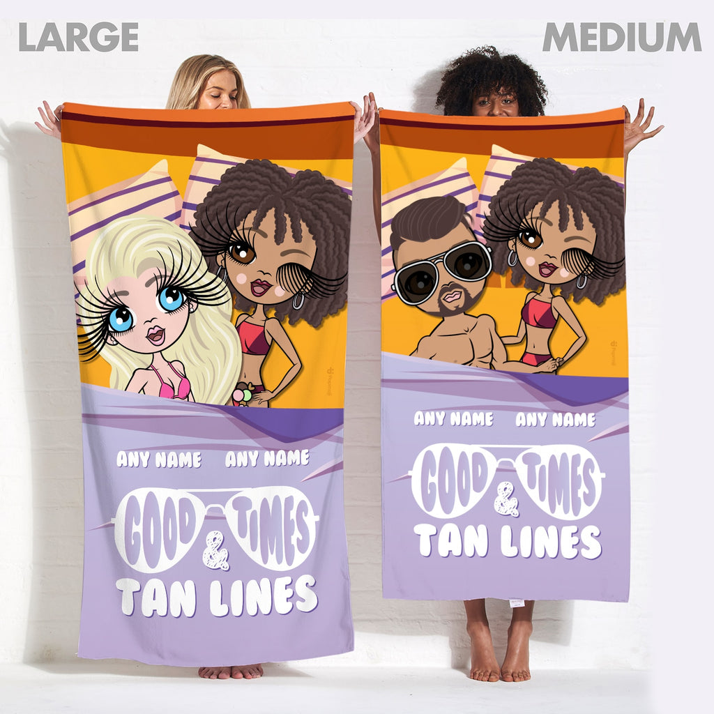 Multi Character Good Times And Tan Lines Beach Towel